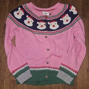 Mini Boden Pink Santa Cardirgan, Size 5-6Y